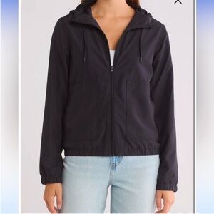 Volcom Large Jacket In a Breeze Zip Hoodie Windbreaker in Black NWT